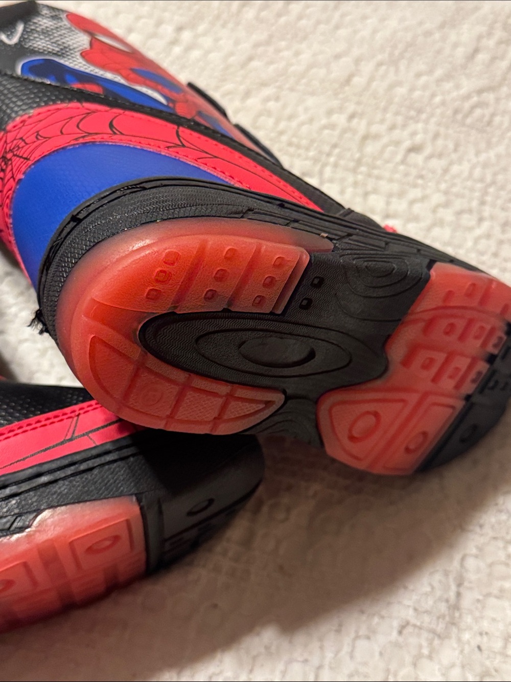 Spiderman Kids Light Up Black, Red and Blue Hook-and-Loop Character Boots - Picture 5 of 8